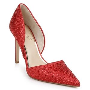 Badgley Mischka 9 Red Justise Embellished Evening Pump
